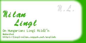 milan lingl business card